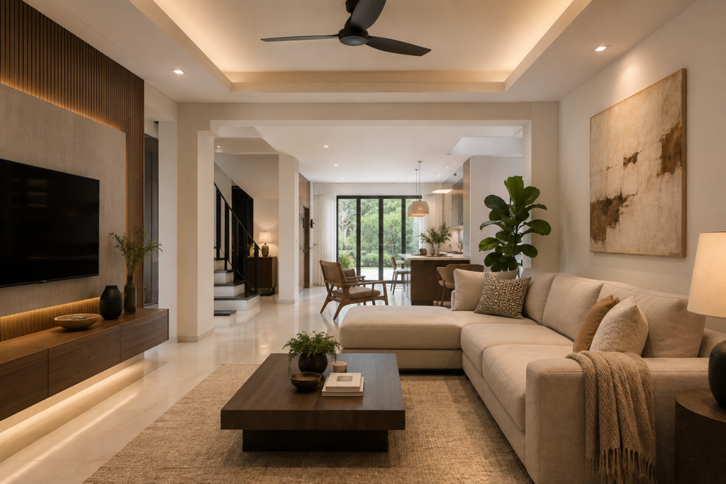 Renovated living room in a terrace house in Johor
